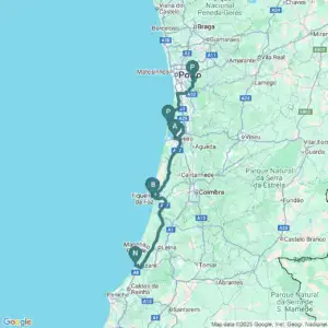 To Nazare via beach, Aveiro and beach